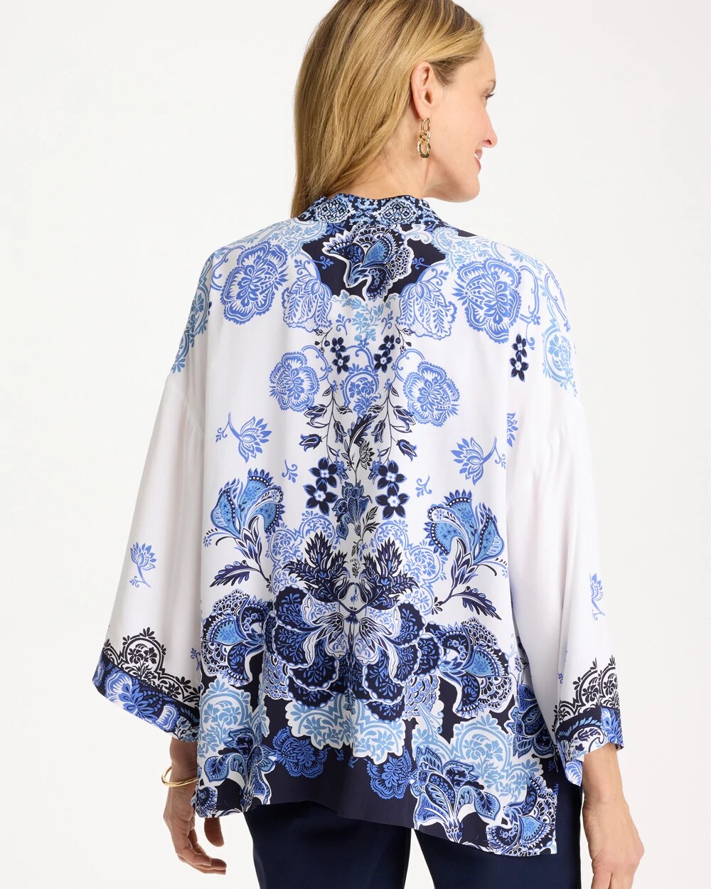 Woven Faux Silk Printed Kimono