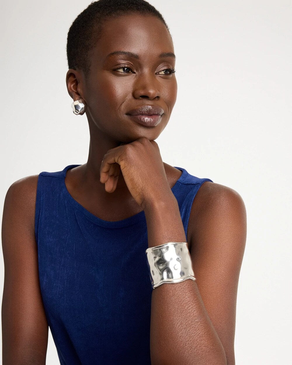 Silvertone Statement Cuff Bracelet