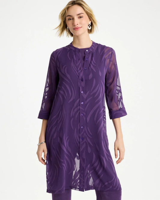 Travelers Collection Sheer Jacquard Topper