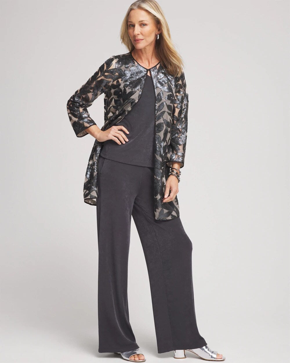 Travelers Collection Lace Sequin Jacket