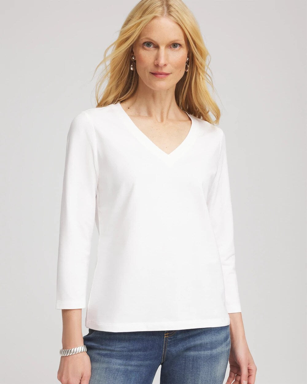 Cotton Stretch 3/4 Sleeve Tee