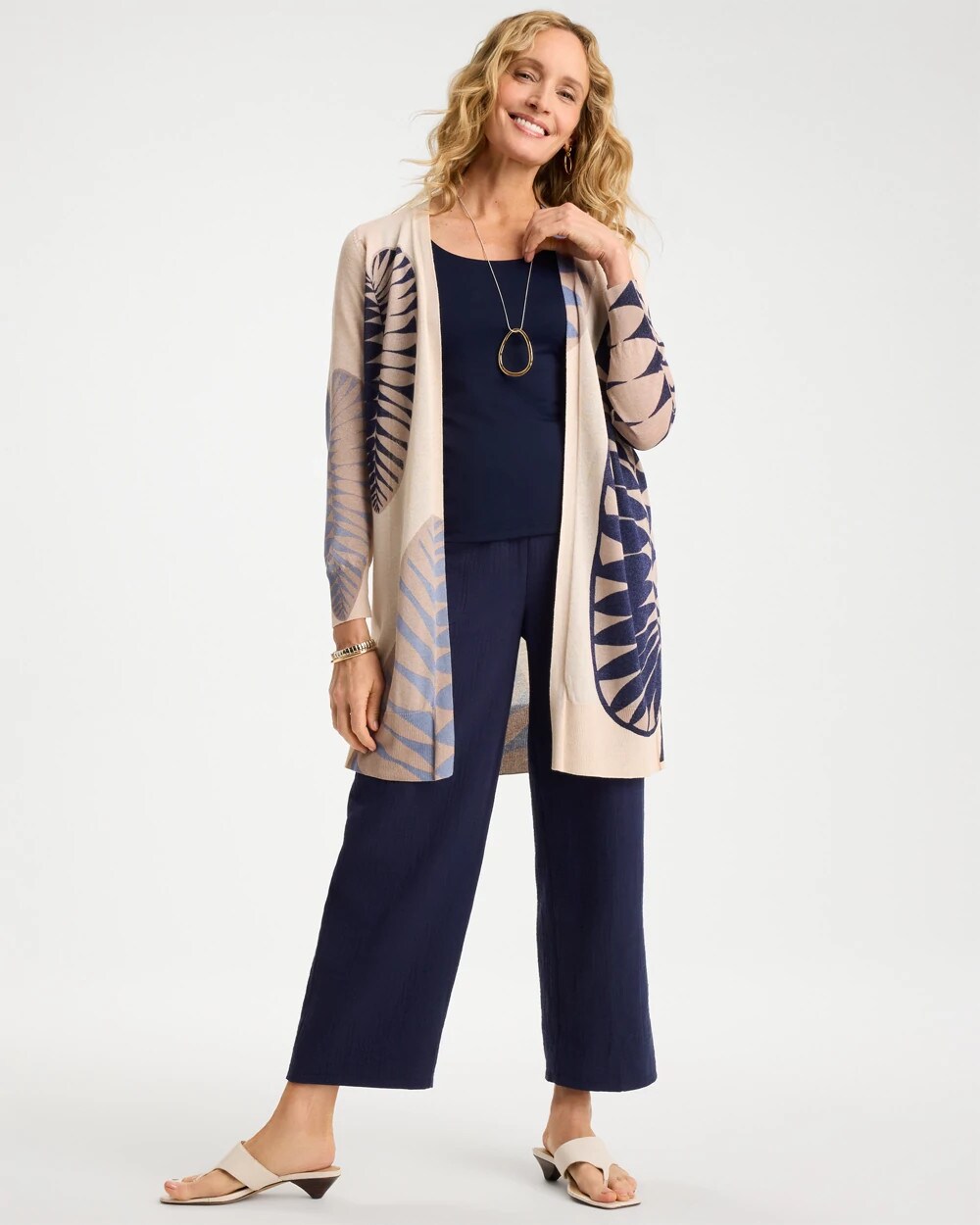 Long Leaf Print Summer Romance Cardigan