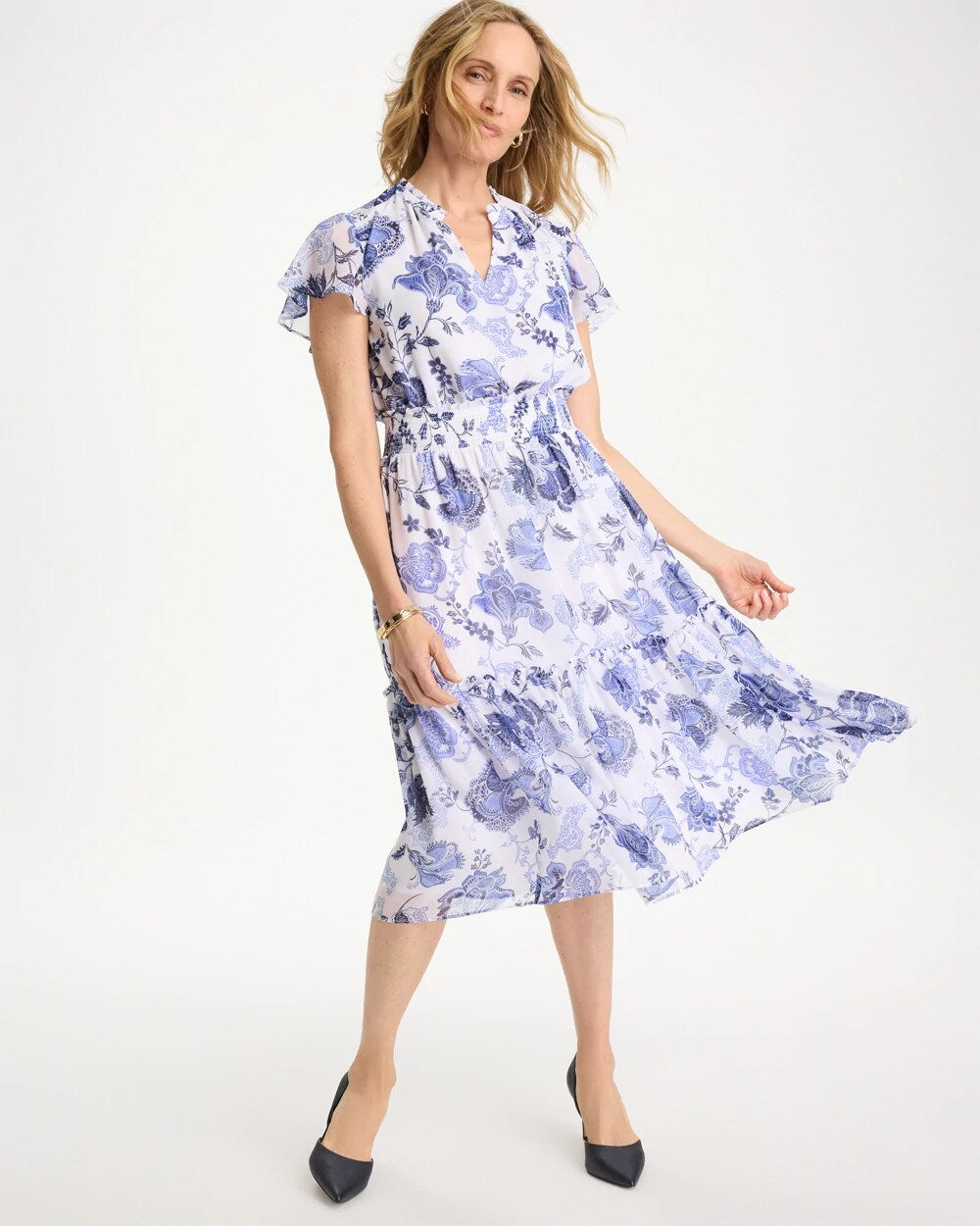 Floral Smocked Waist Dress
