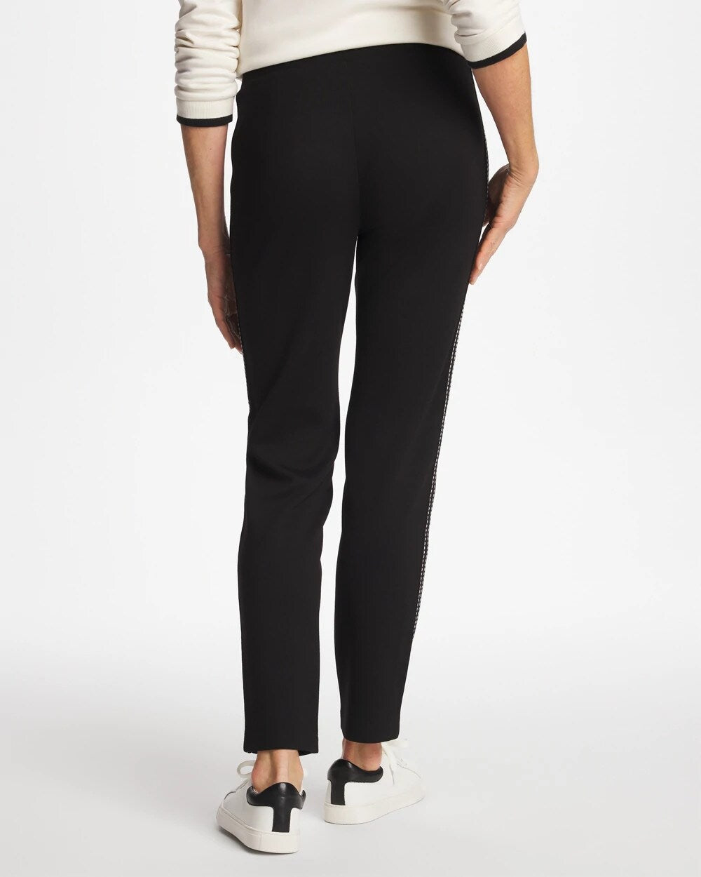 Zenergy Double-Knit Pick Stitch Ankle Pants
