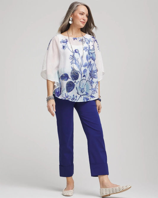 Stretch Sateen Cropped Pants