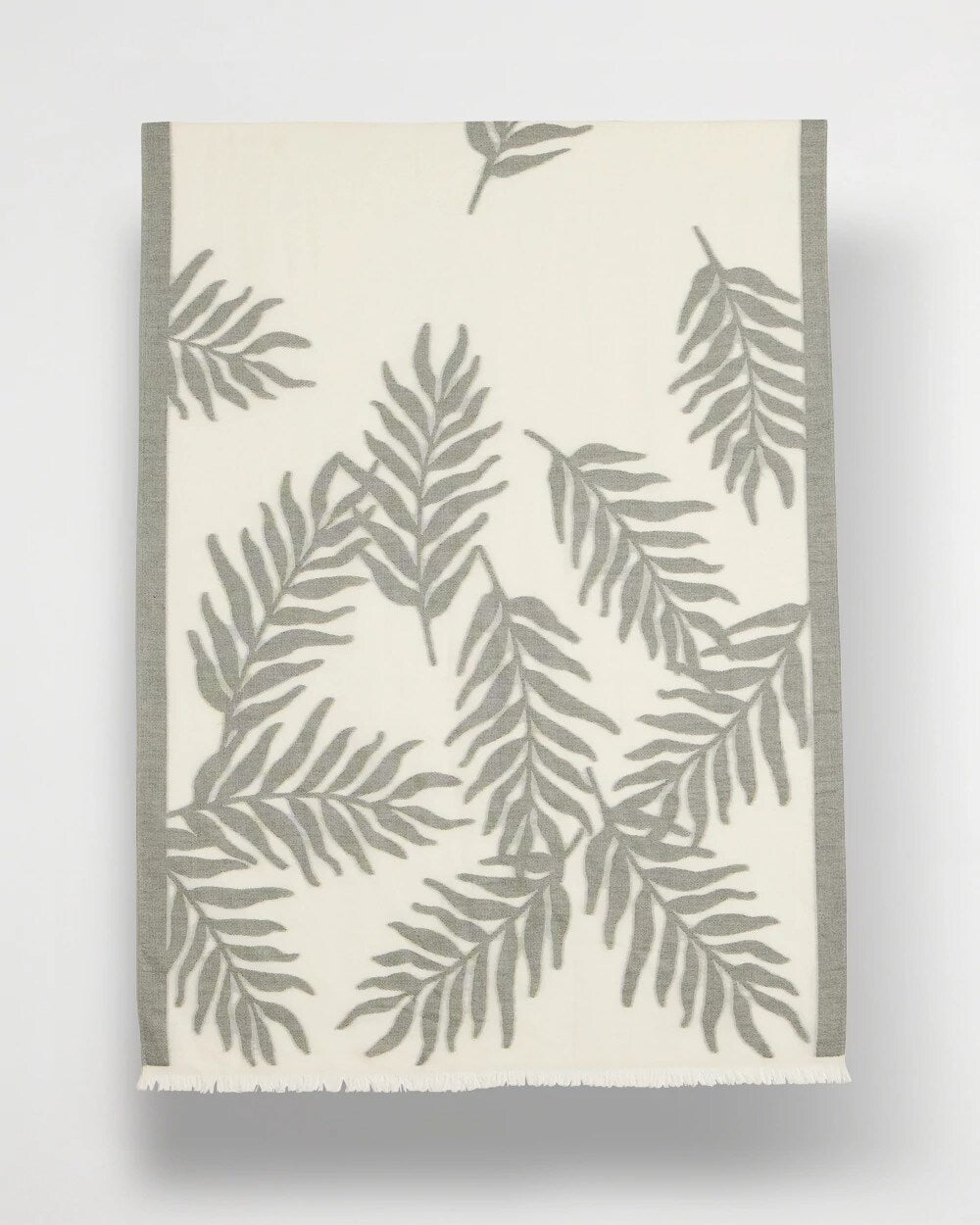 Palm Embroidered Oblong Scarf