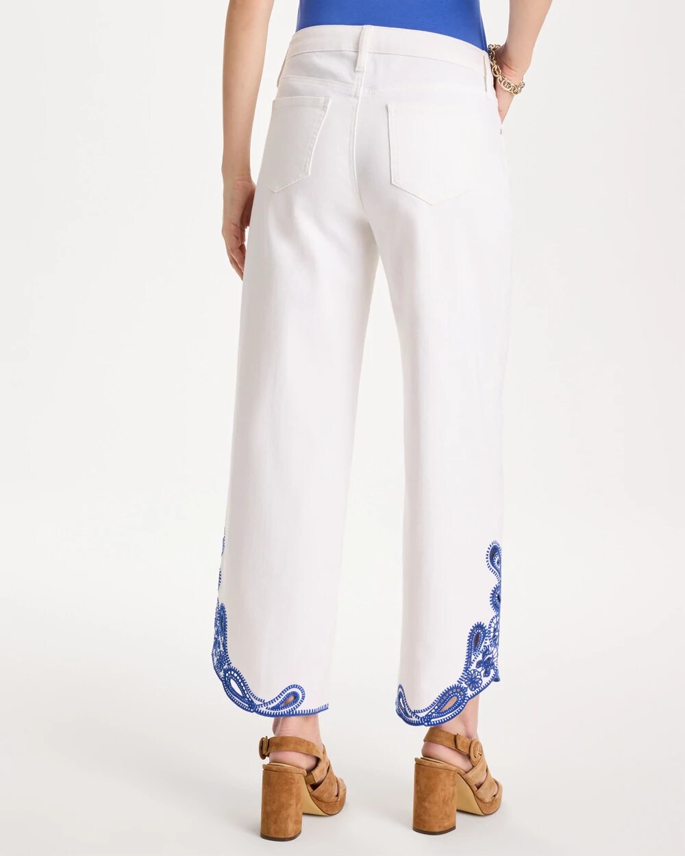 Girlfriend Wide-Leg Cutout Crop Jean