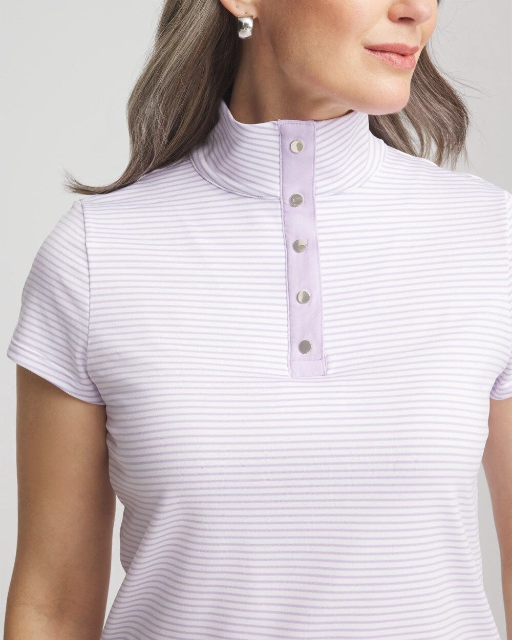 Zenergy Striped UPF Short-Sleeve Top