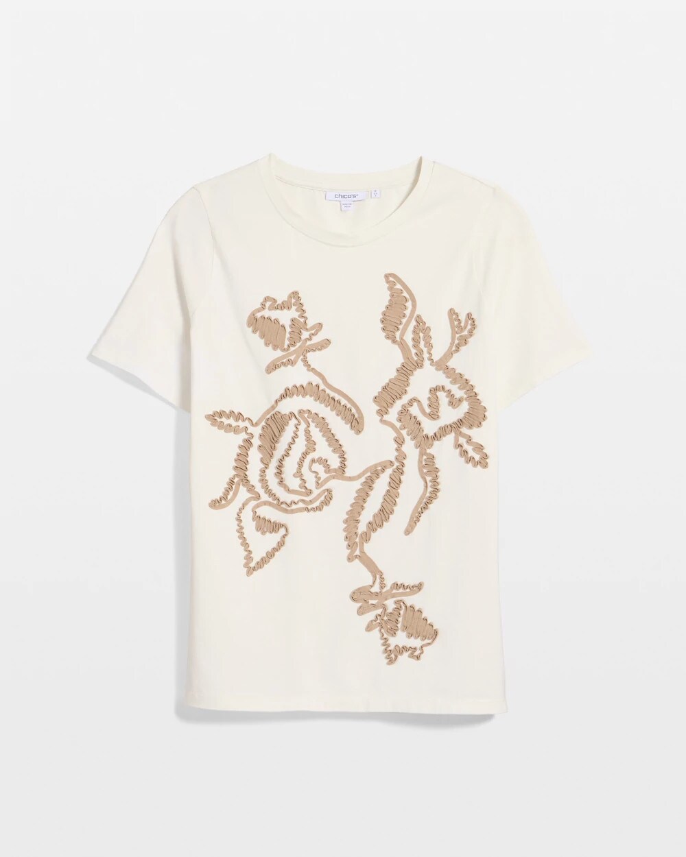 Soft-Stretch Cotton Applique Tee