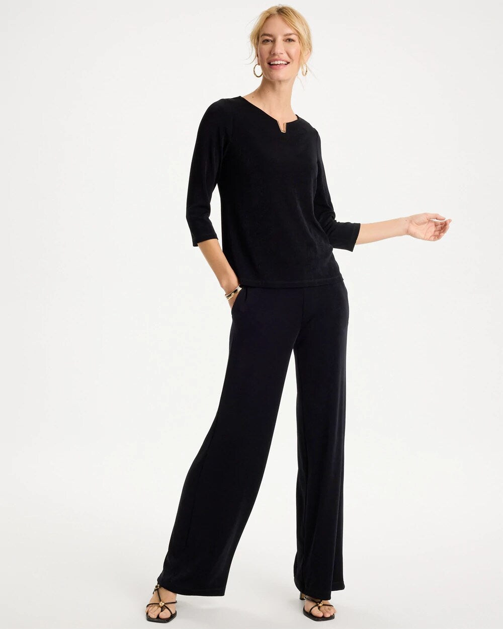 Travelers Embellished V-Neck Top