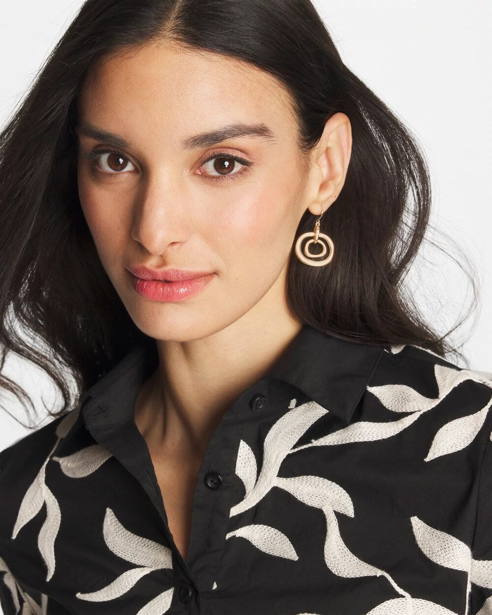 Gold Tone Drop Pendant Earrings