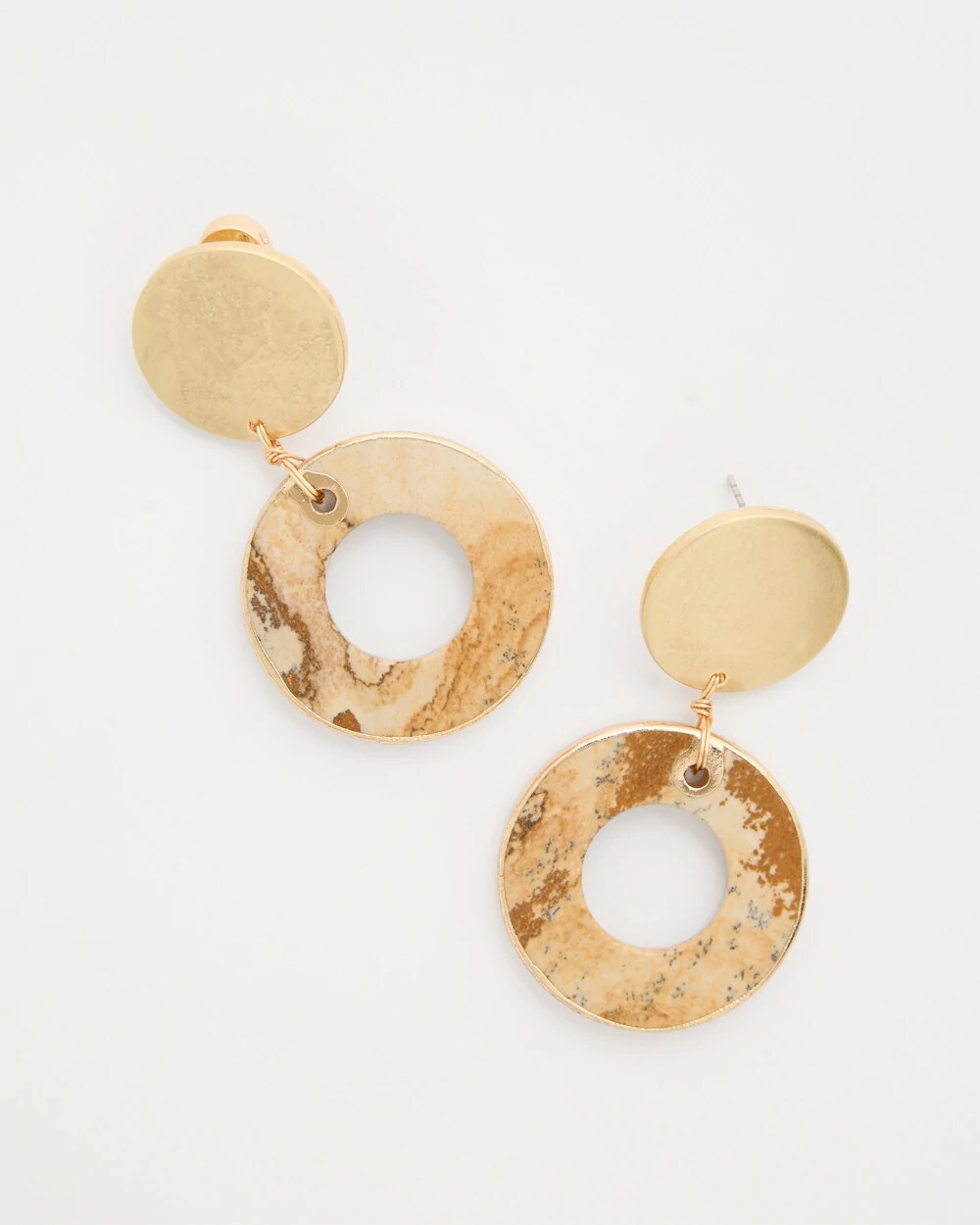 Neutral Jasper Stone Drop Earrings