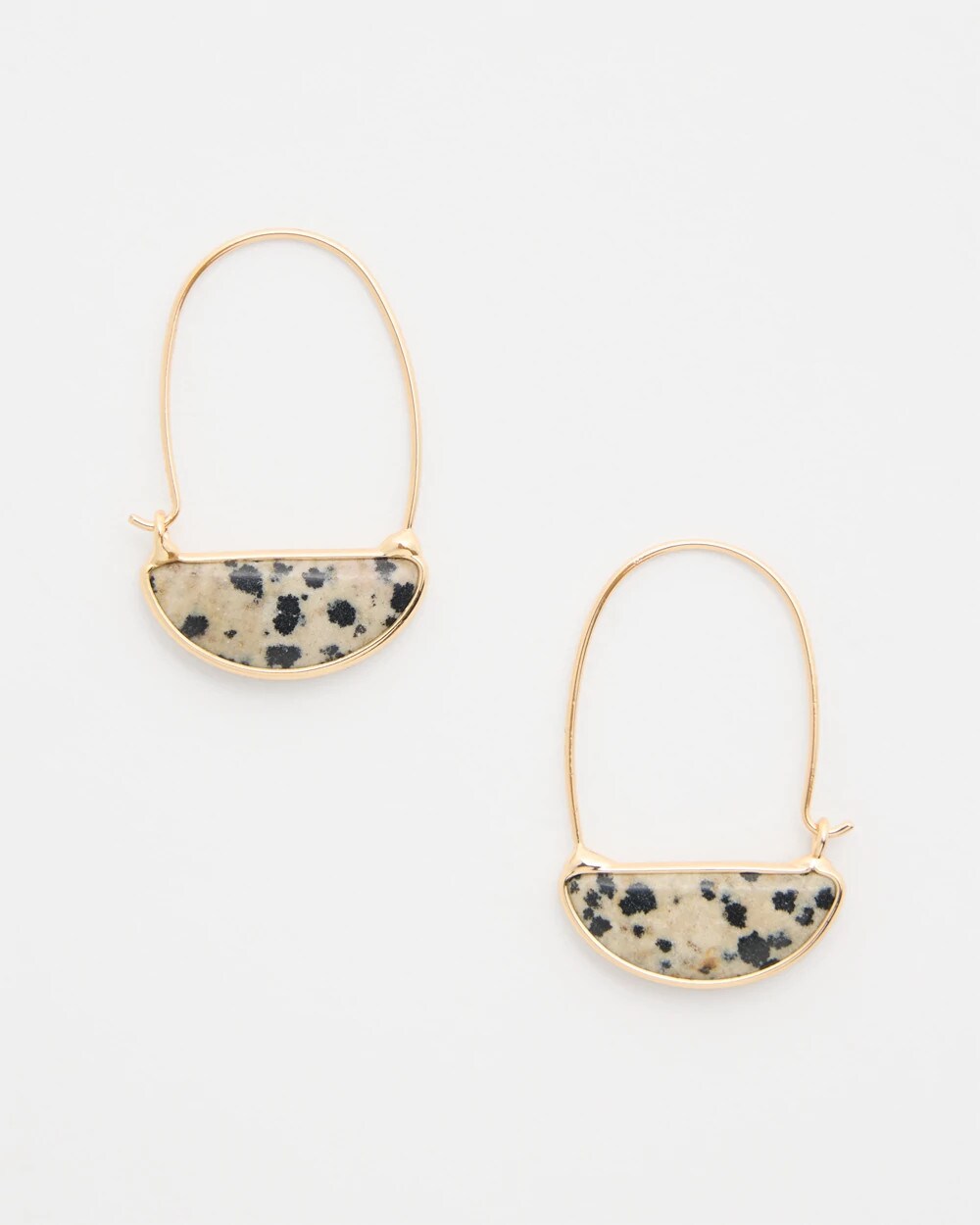 Genuine Dalmation Jasper Stone Threader Earrings