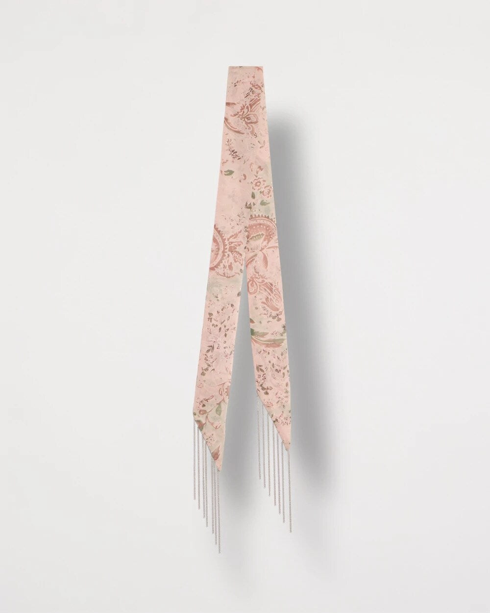 Paisley Fringe Skinny Scarf