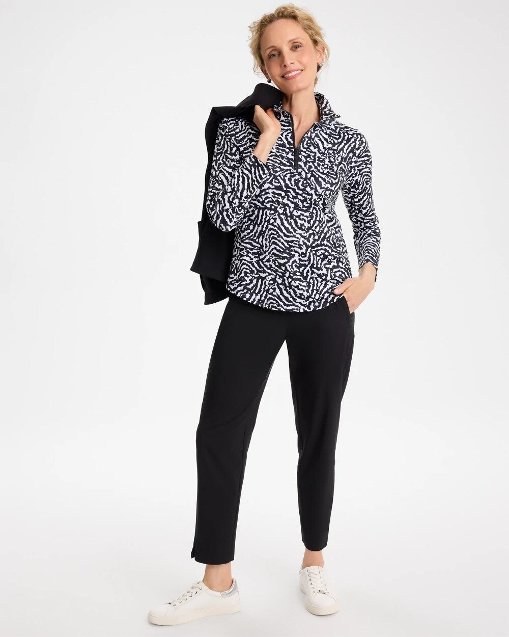 Zenergy UPF Printed Half-Zip Polo
