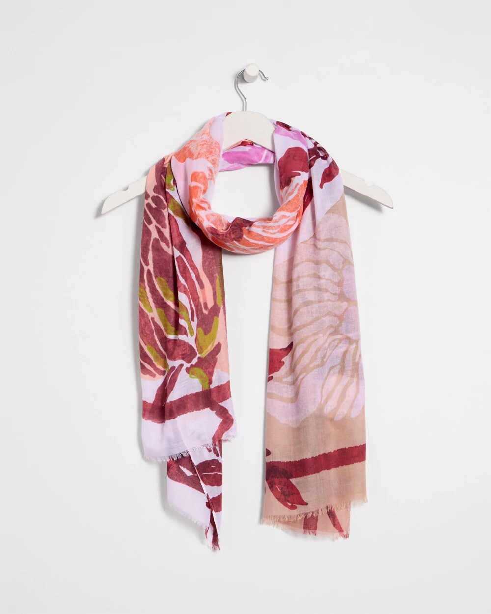 Coral Motif Oblong Scarf