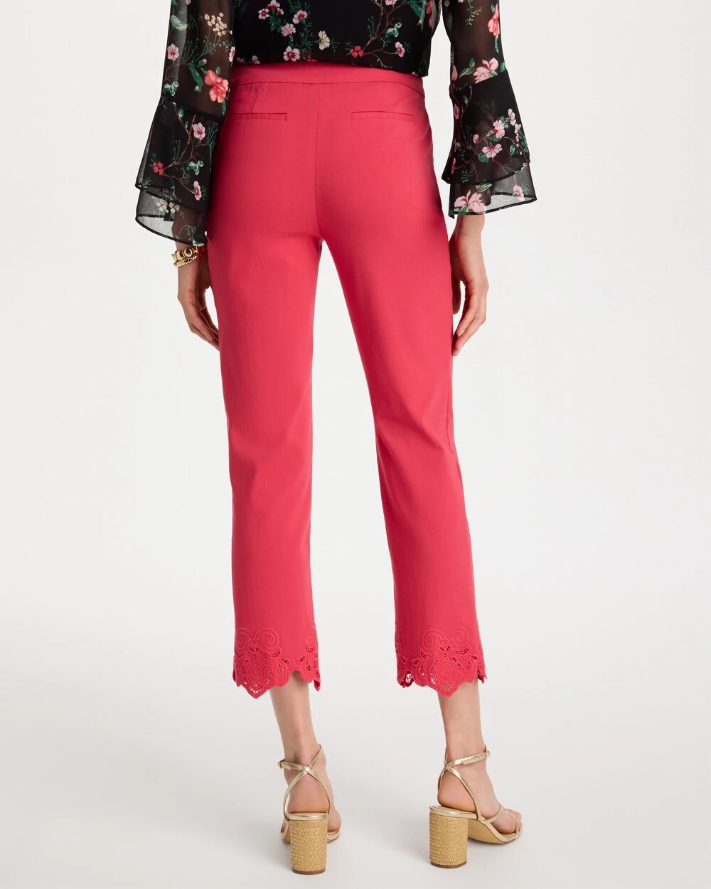 Embroidered Brigitte Slim Crop Pant