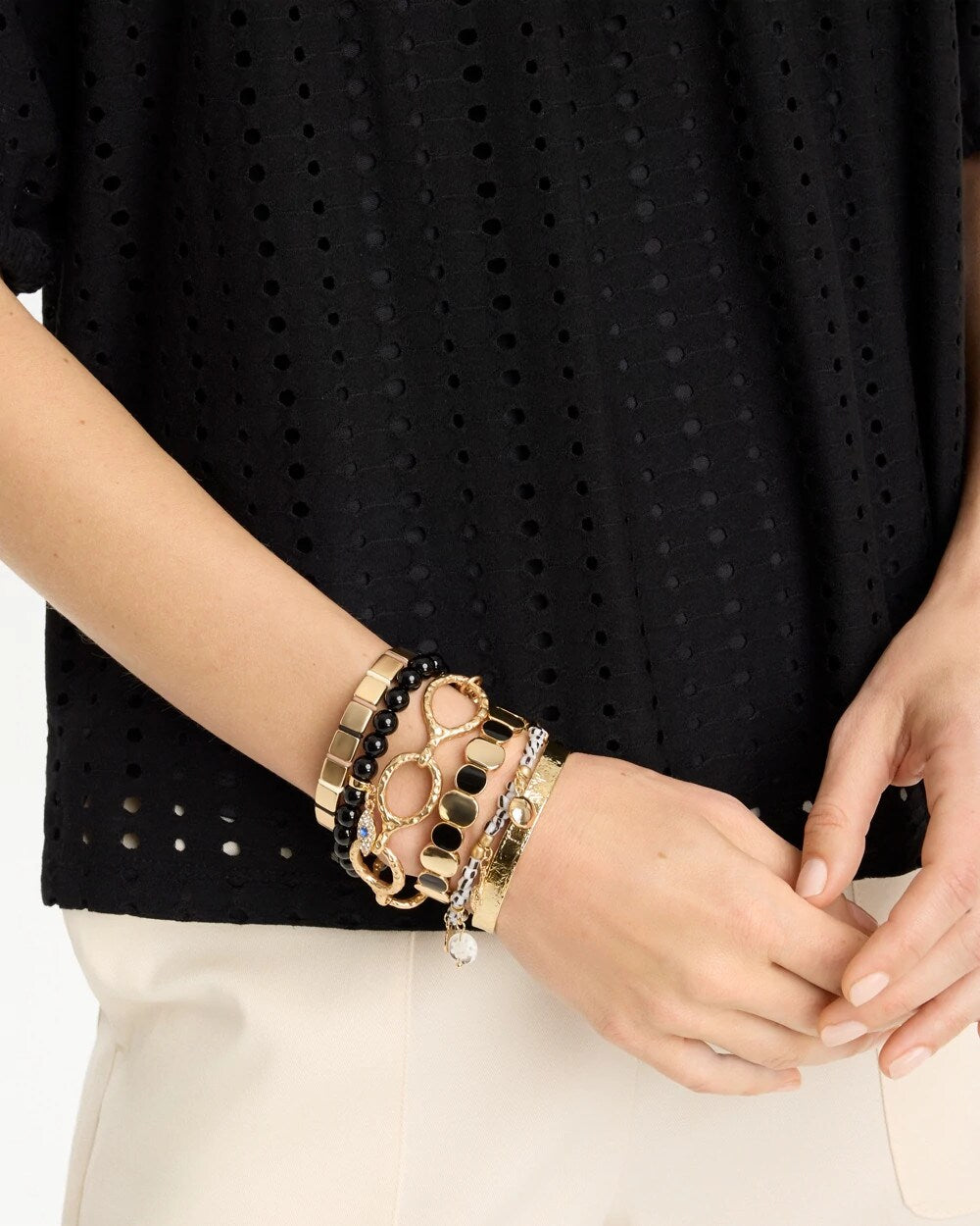 Evil Eye Charm Stretch Bracelet