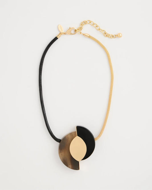 Neutral Resin Pendant Necklace