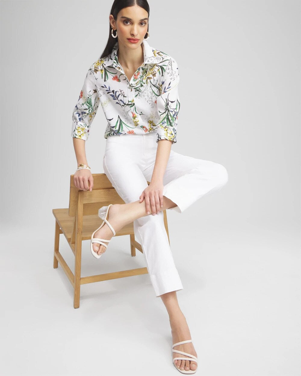 Trapunto Straight Leg Cropped Pants