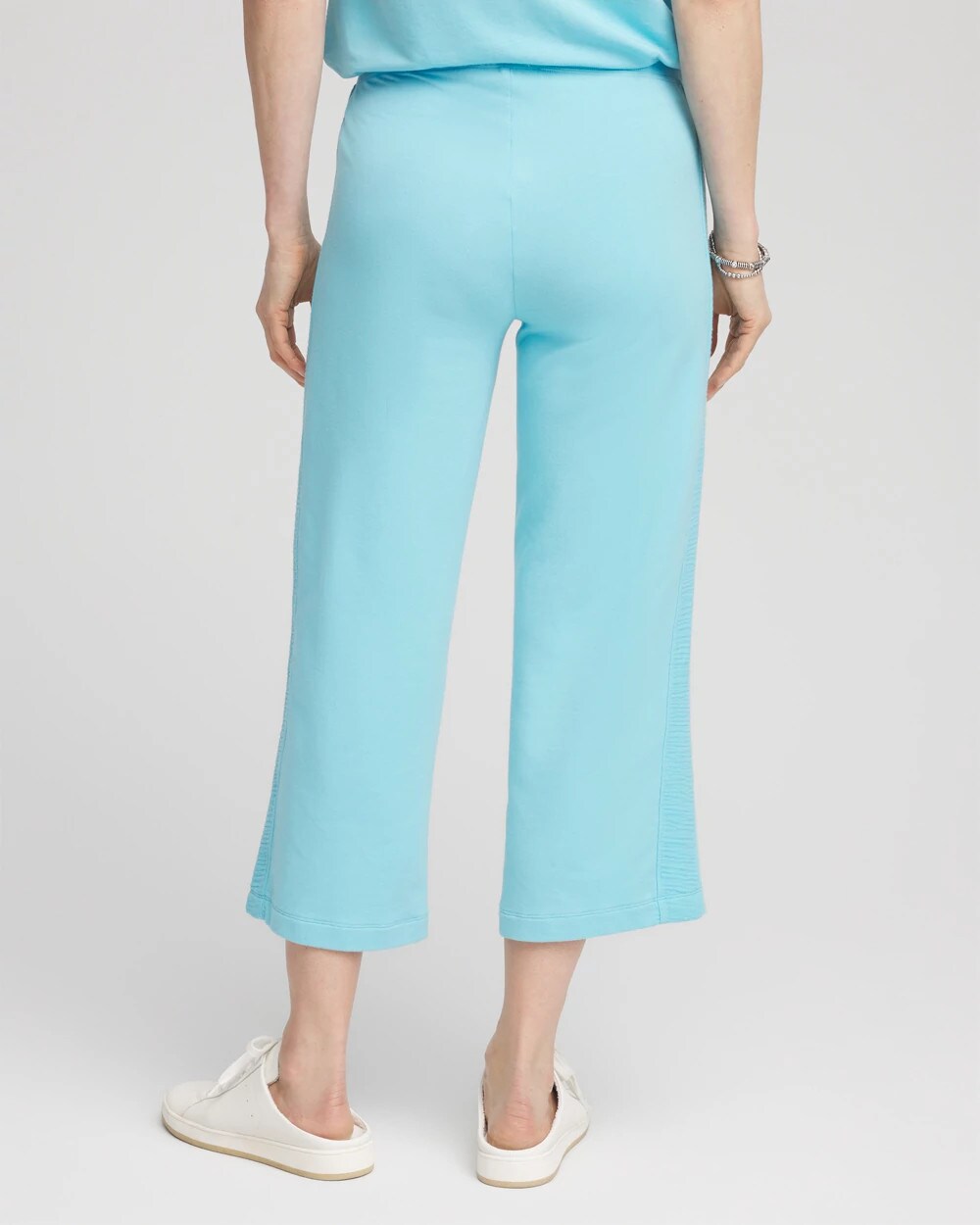 Zenergy French Terry Gauze-Inset Cropped Pants