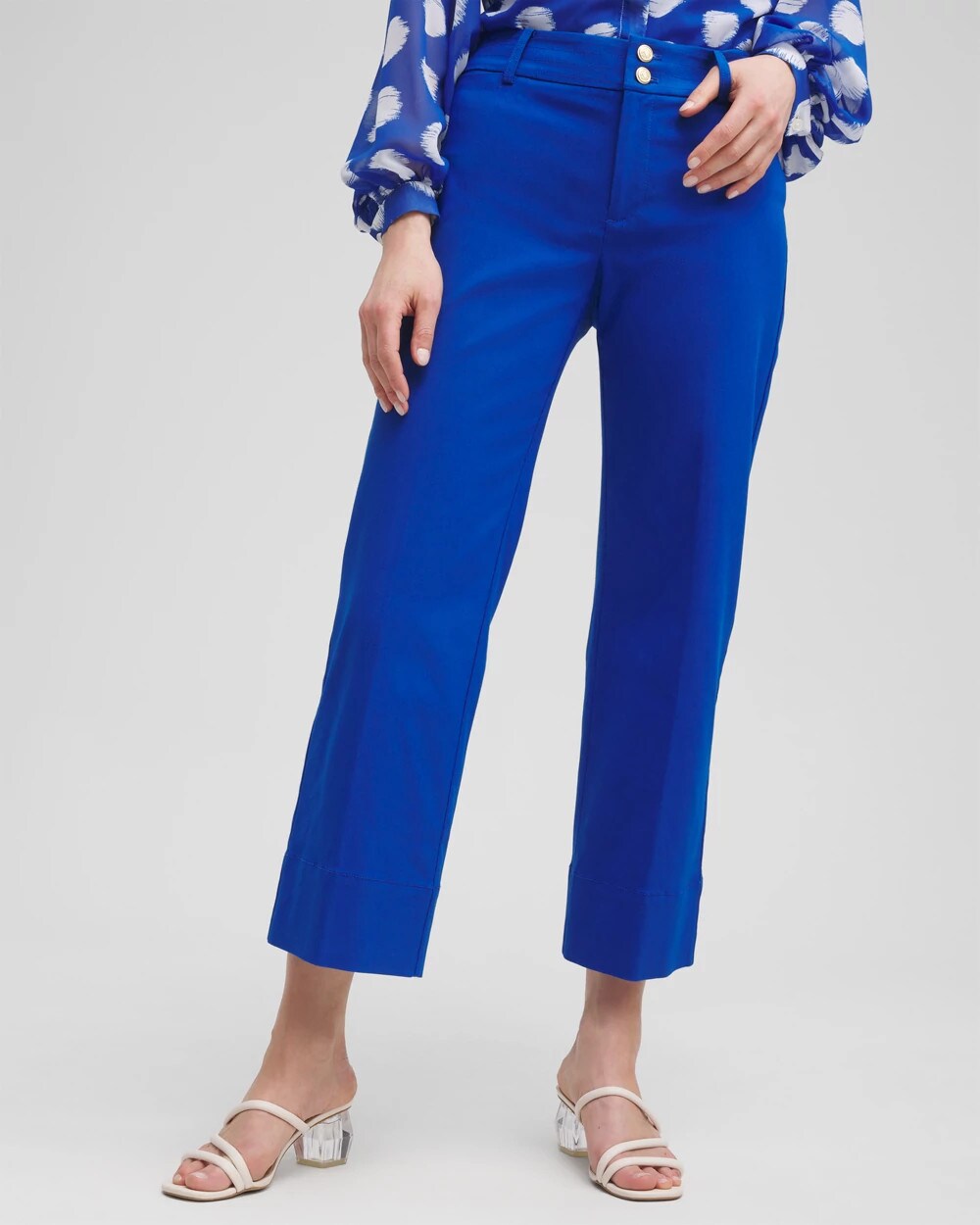 Trapunto Wide Leg Cropped Pants