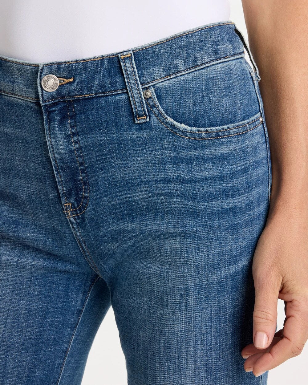 Girlfriend Frayed Flared Jeans