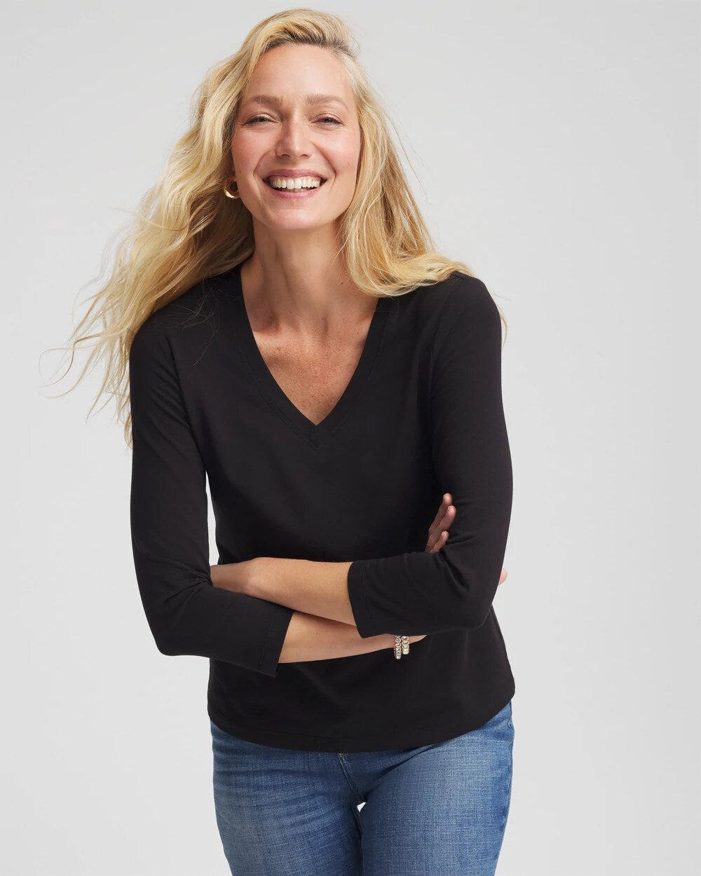 Cotton Stretch 3/4 Sleeve Tee