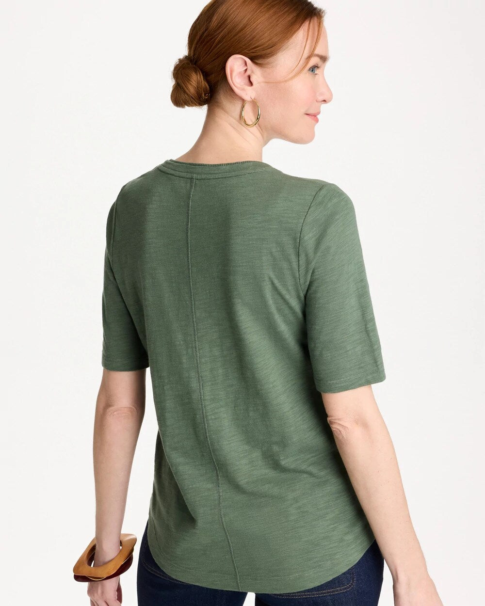 Cotton Slub V-Neck Tee