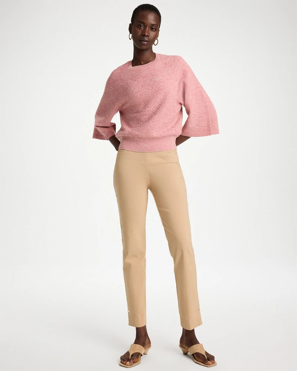 Brigitte Slim Button Hem Pants