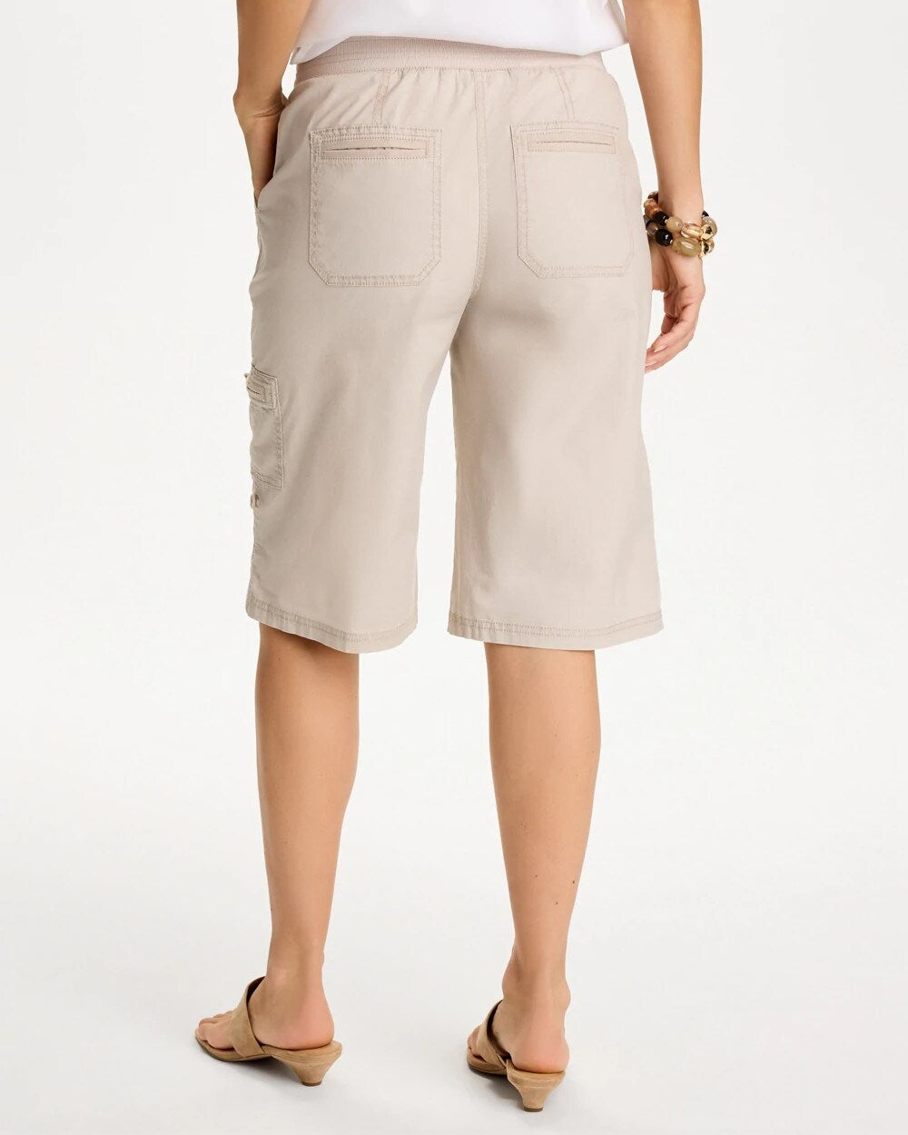 Poplin Cotton Roll-Tab Shorts