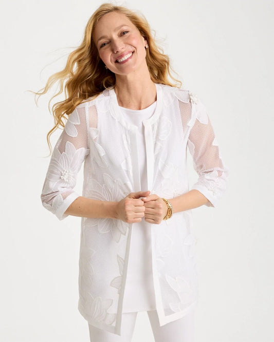 Travelers Collection Floral Applique Jacket