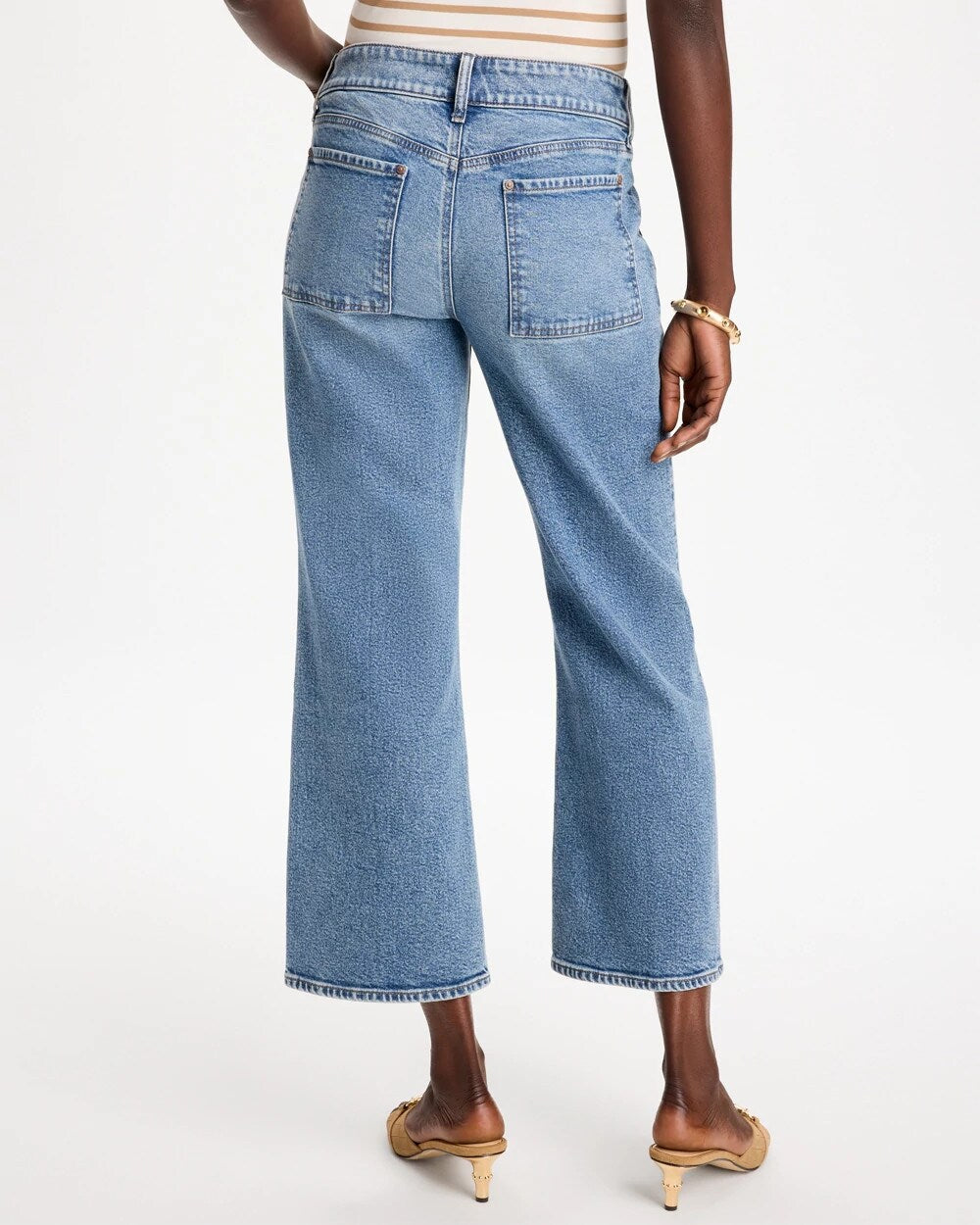Vintage Chic Wide Crop Flare Jeans