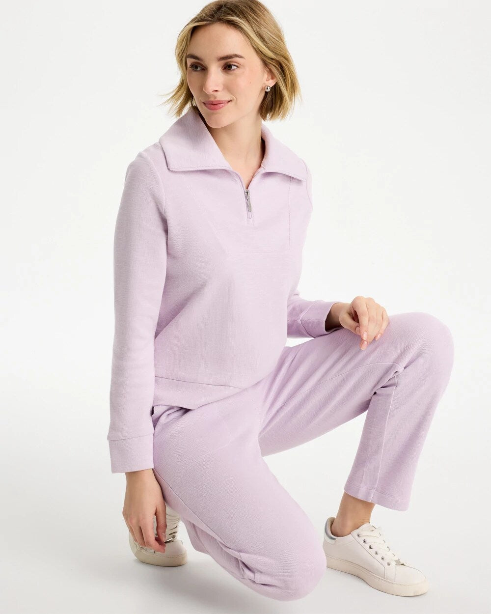 Zenergy Beach Slub Half-Zip Pullover Top