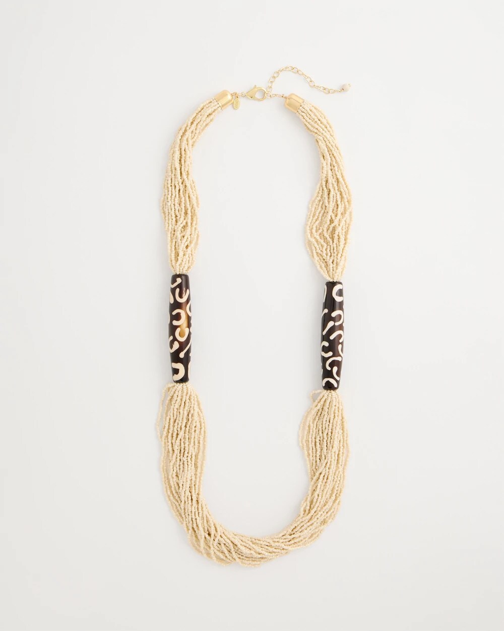 Neutral Beaded Animal Print Necklace