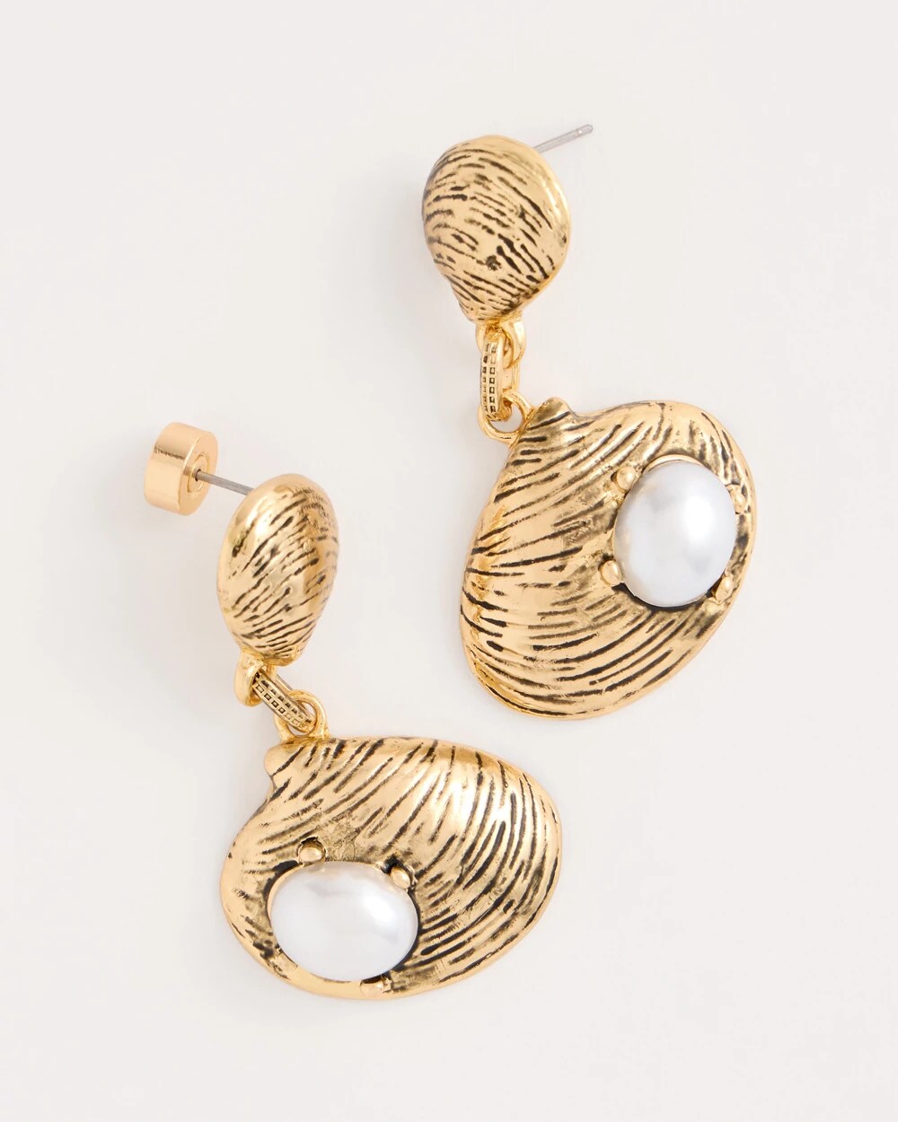 Golden Shell Drop Earrings