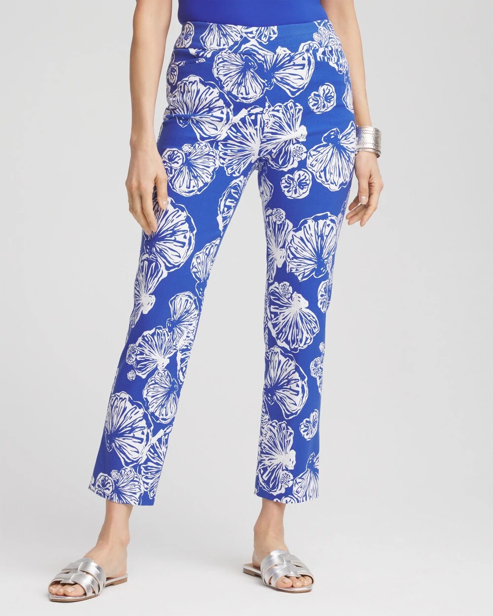 Brigitte Seashell Pull-On Cropped Pants