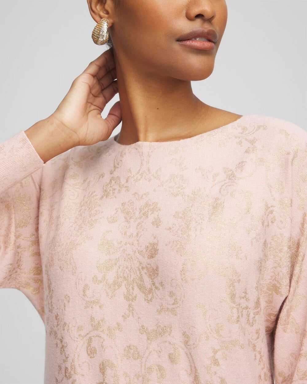 Ecovero Foiled Dolman-Sleeve Pullover