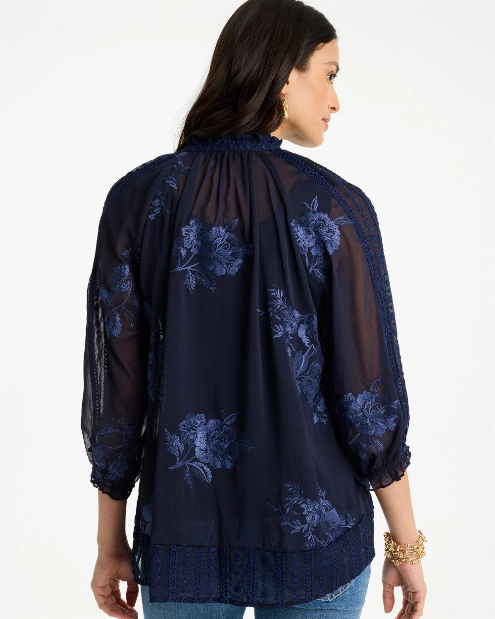 Embellished Splitneck Blouse