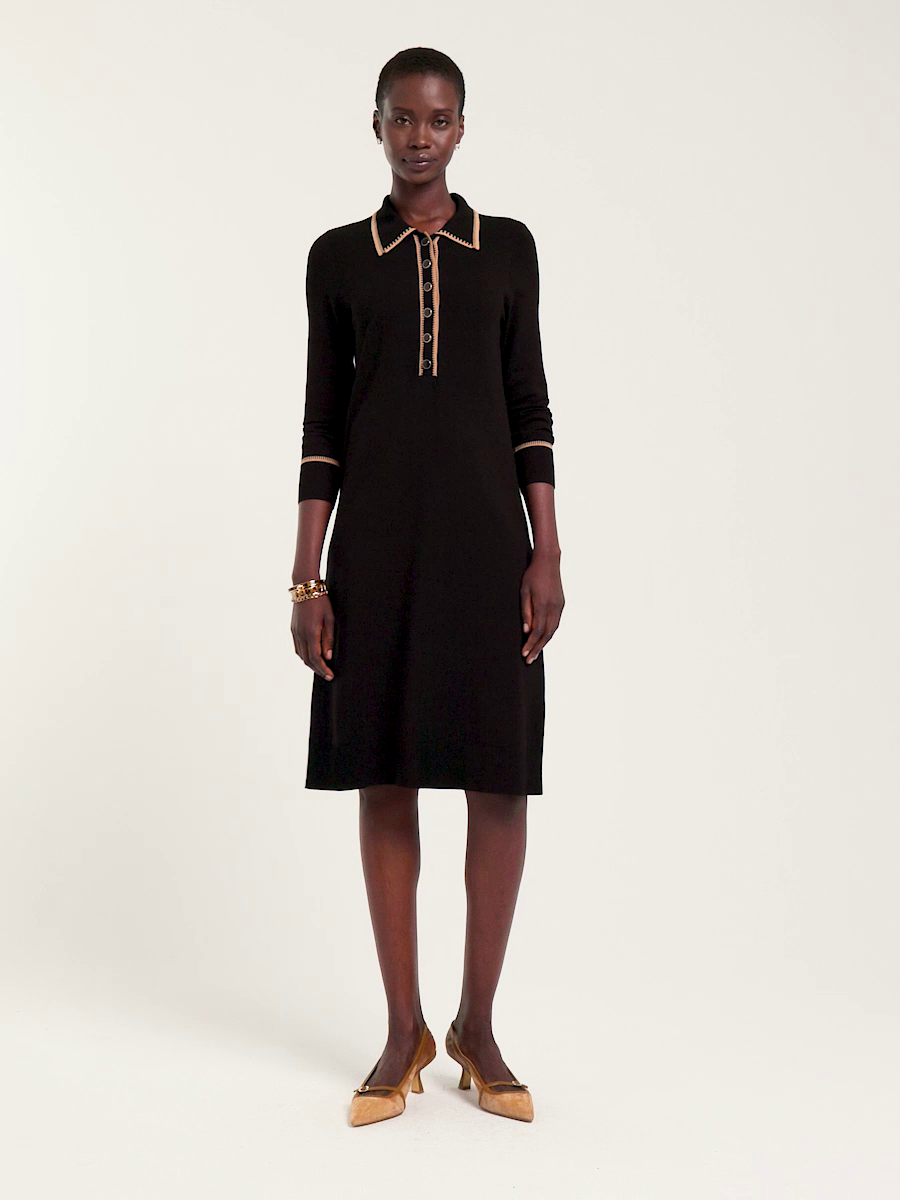 Whipstitch Knit Sweater Dress
