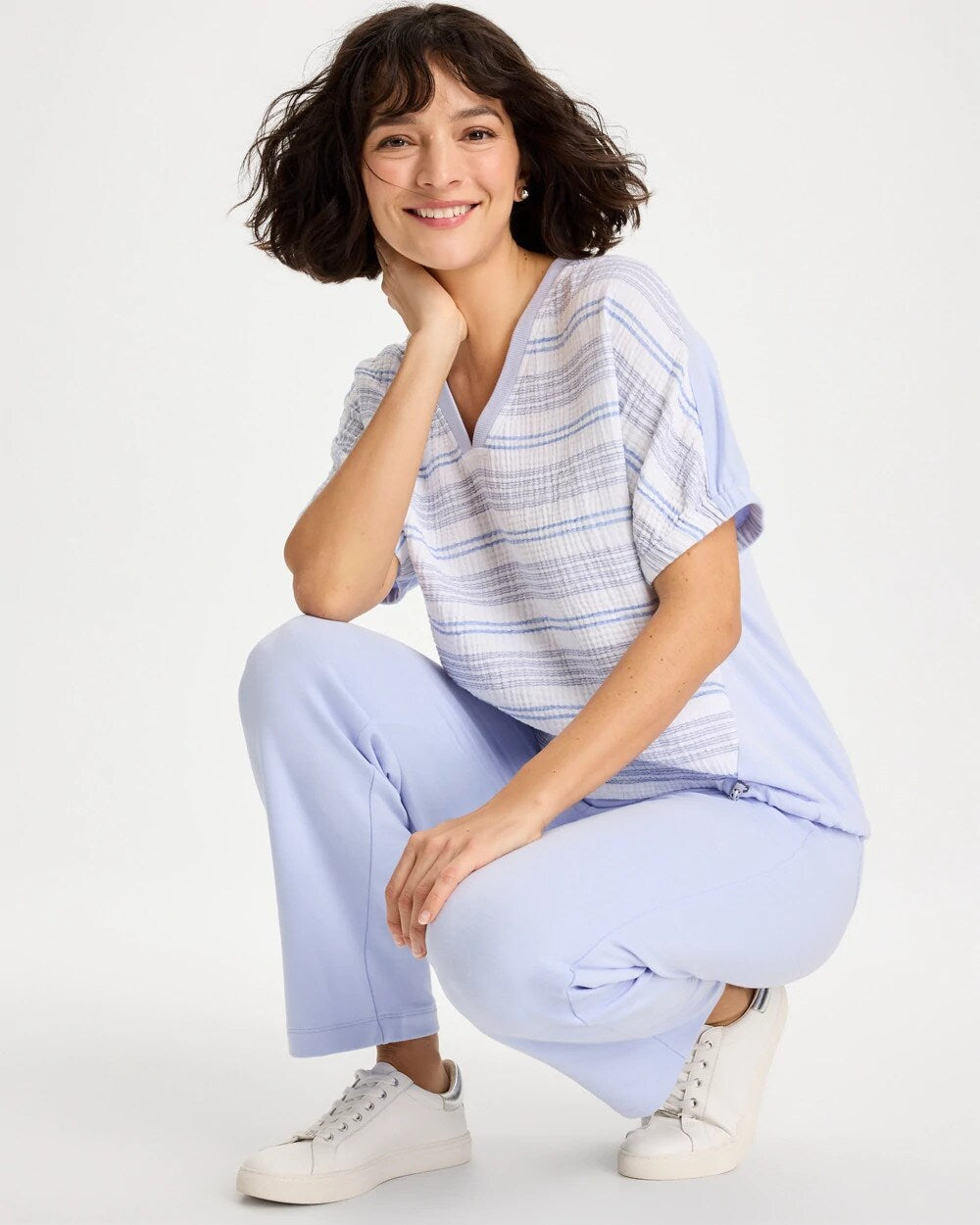 Zenergy Striped Gauze Lounge Shirt