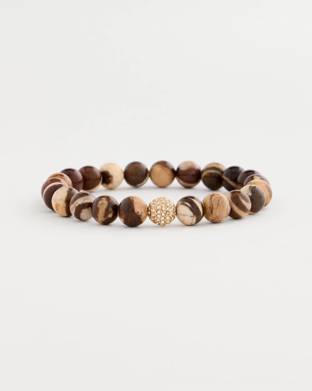 Genuine Zebra Jade Stone Stretch Bracelet