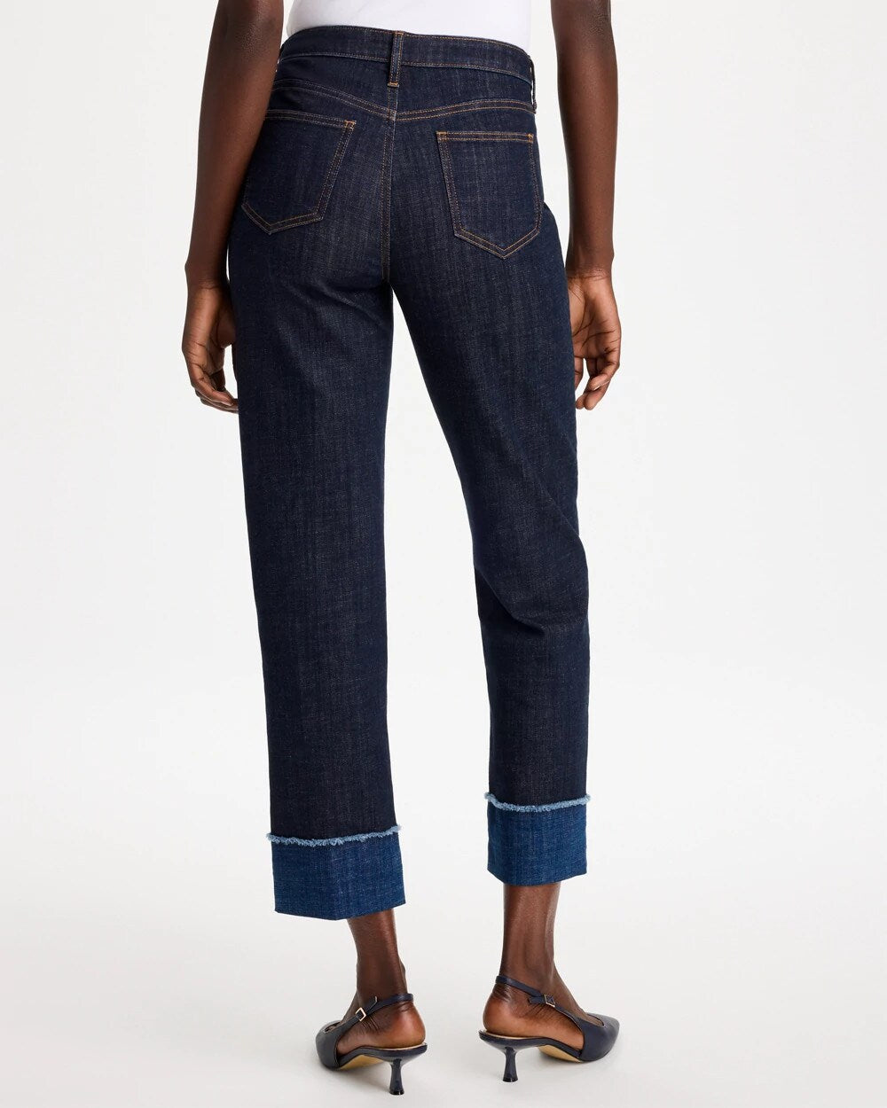 Girlfriend Frayed High-Rise Jeans