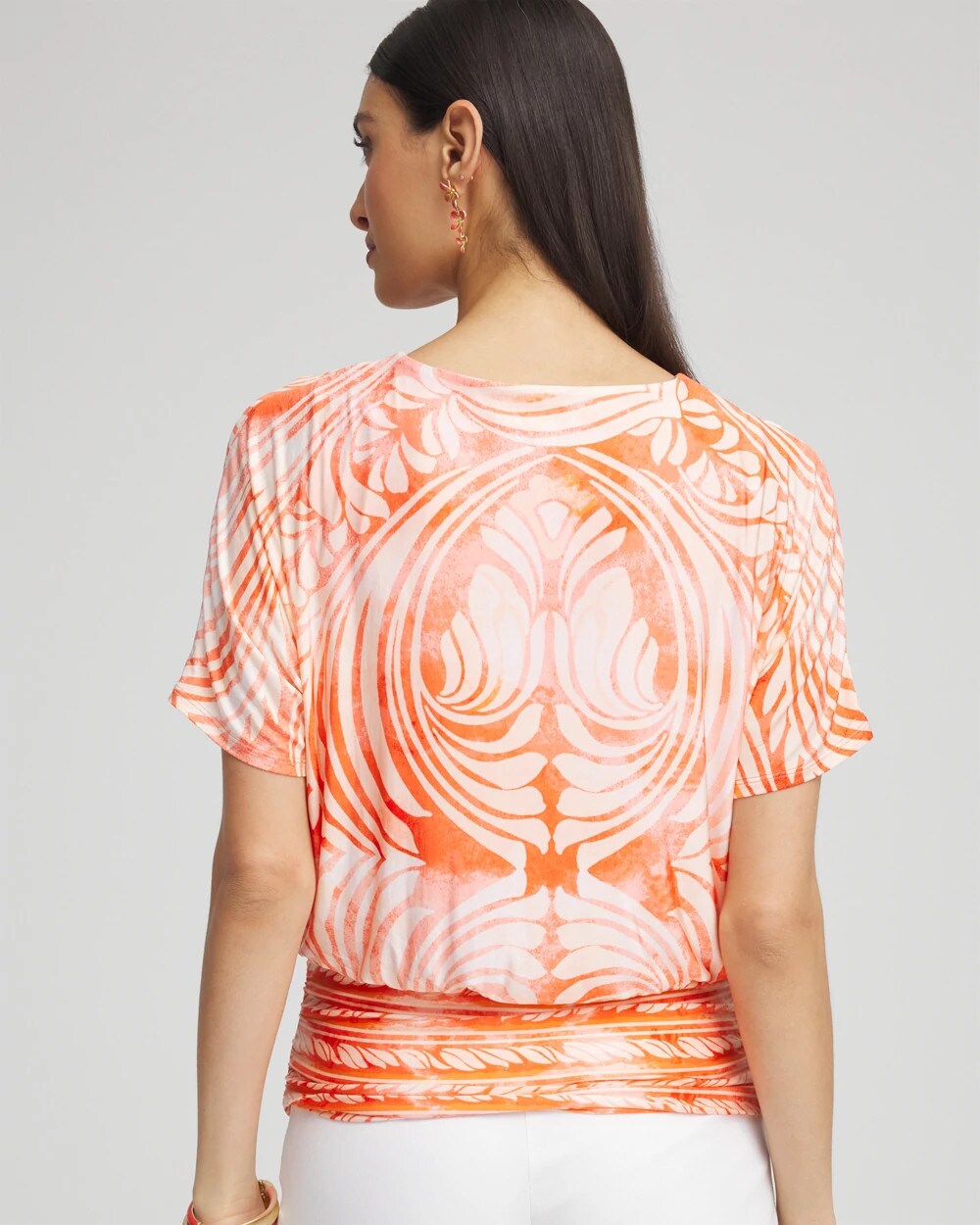 Touch of Cool Mesh Ruched Banded Hem Top
