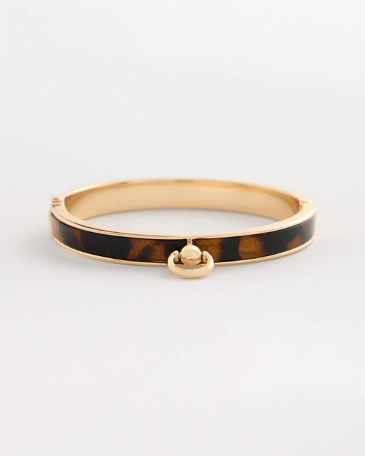 Tortoise Hinge Cuff Bangle Bracelet
