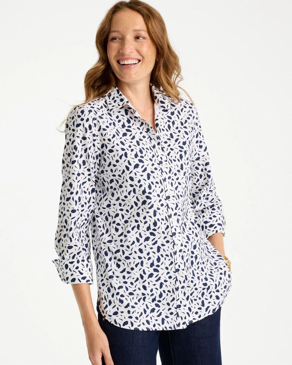 No Iron Stretch Printed Shirt