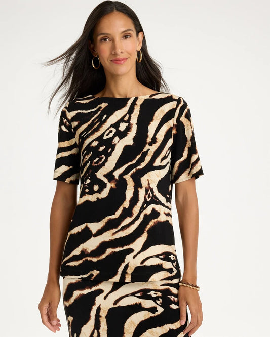 Travelers Safari Straight Neck Top