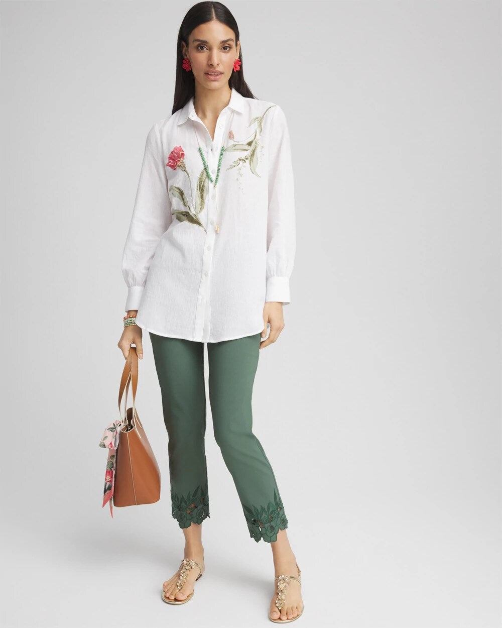 Brigitte Cutout Pull-On Cropped Pants