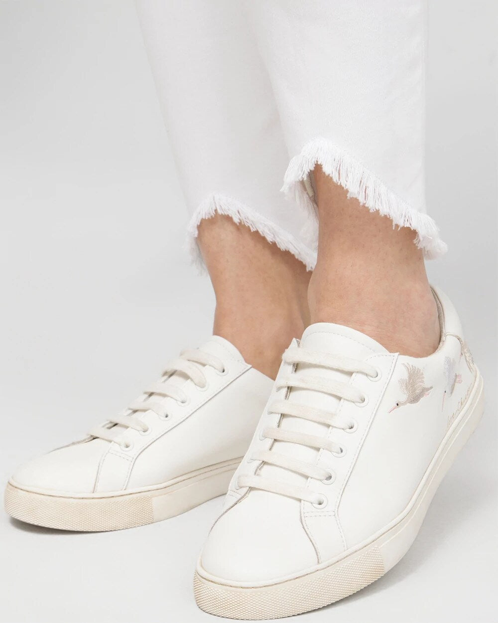 No Stain Fray Hem Ankle Jeggings