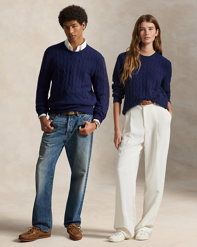 The Iconic Cable-Knit Cashmere Jumper Bright Navy